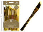 KNIFE PLASTIC GOLD 20PC