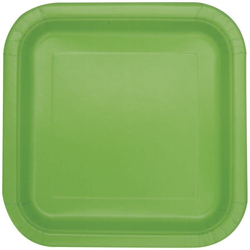 PLATE PAPER SQ 7IN 16PC LIME G