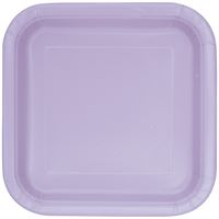 PLATE PAPER SQ 9IN 14PC LAVEND