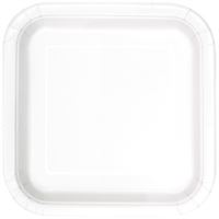 PLATE PAPER SQ 7IN 16PC WHITE