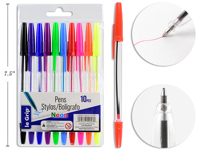 Pen Ball 12 Pcs Neon