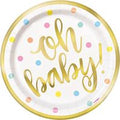 PLATE PAPER 7IX8 OH BABY GOLD