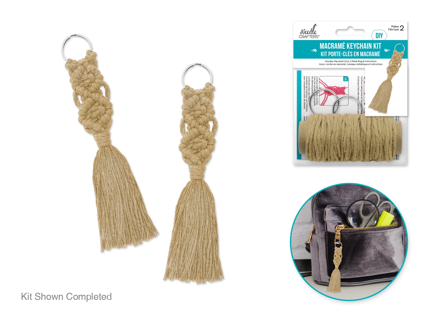 KEYCHAIN DIY KIT 2PC NATURAL