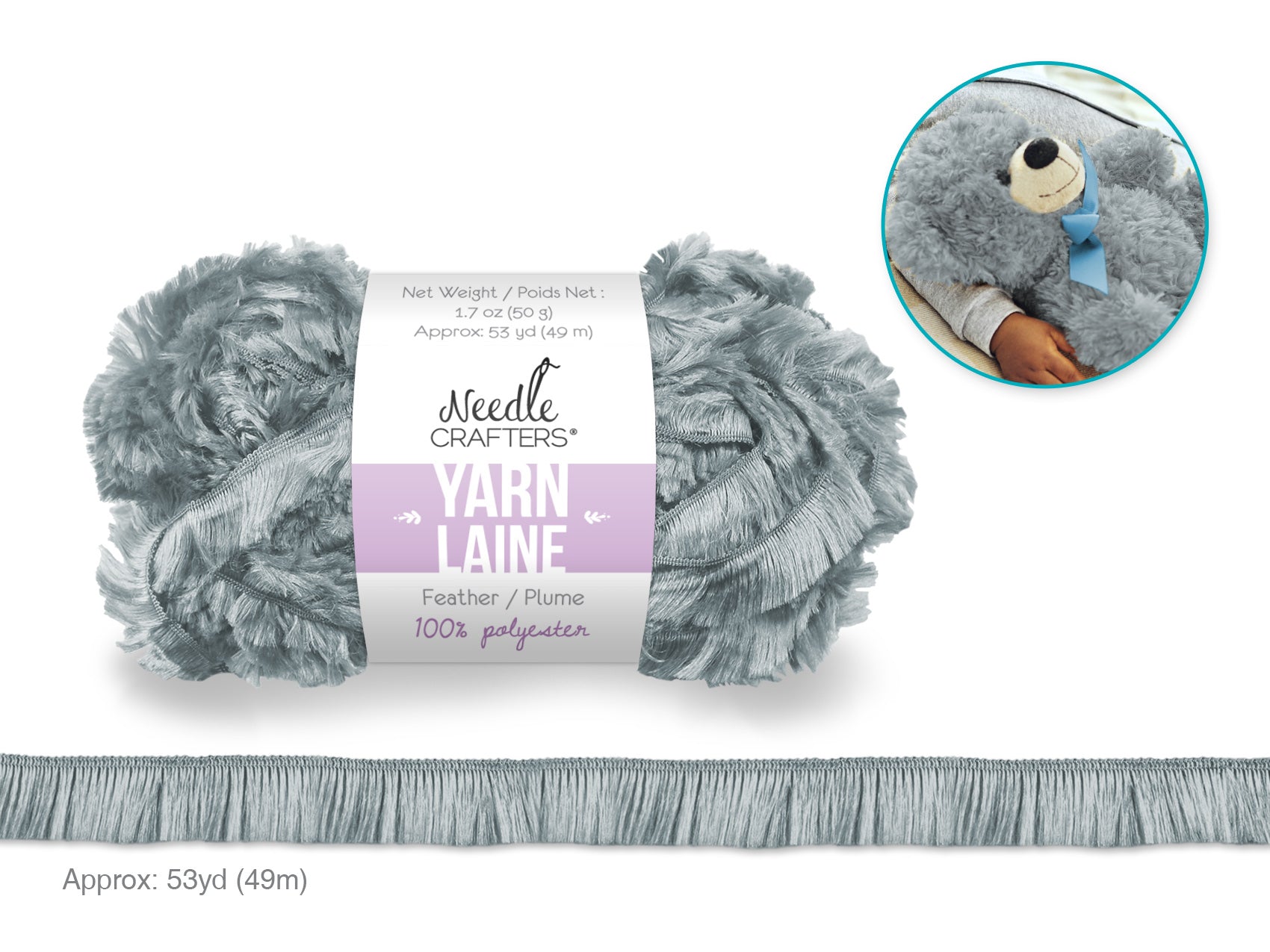 YARN FEATHER COOL GREY