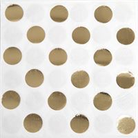 NAPKIN BEVE X16 DOT GOLD FOIL