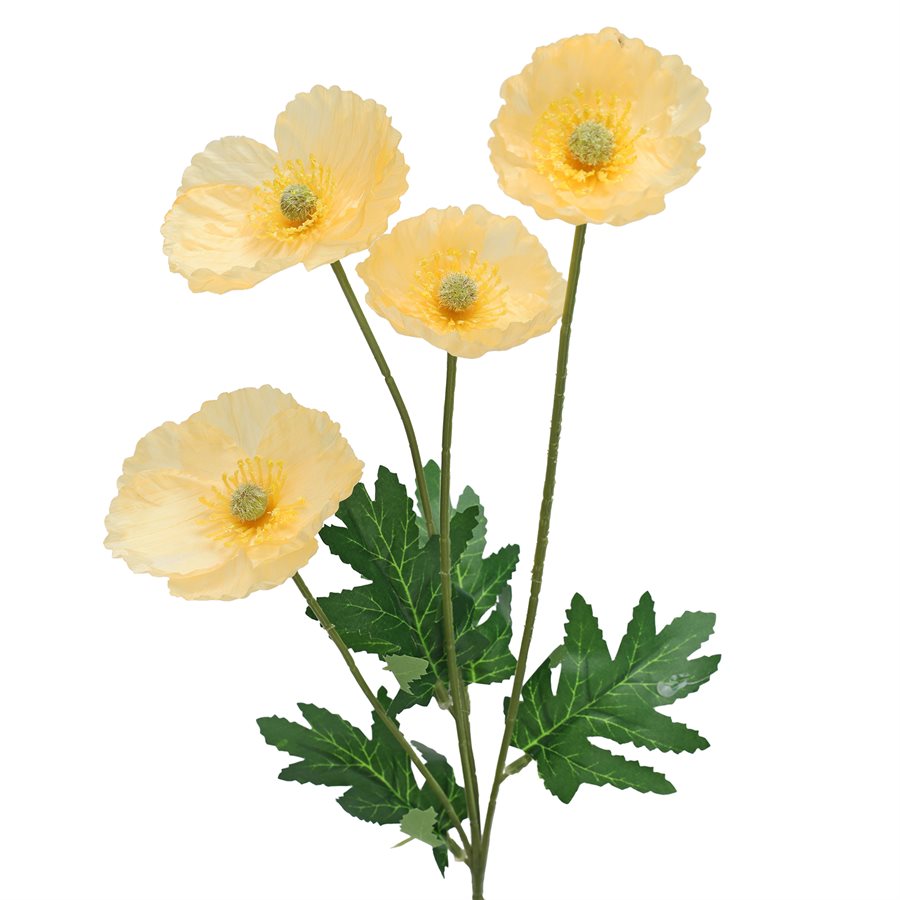 Flower POPPY SPRAY X4, YELLOW