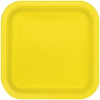 PLATE 7IN SQUARE NEON YELLOW