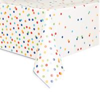 TABLECLOTH 54X84 RAINBOW DOT
