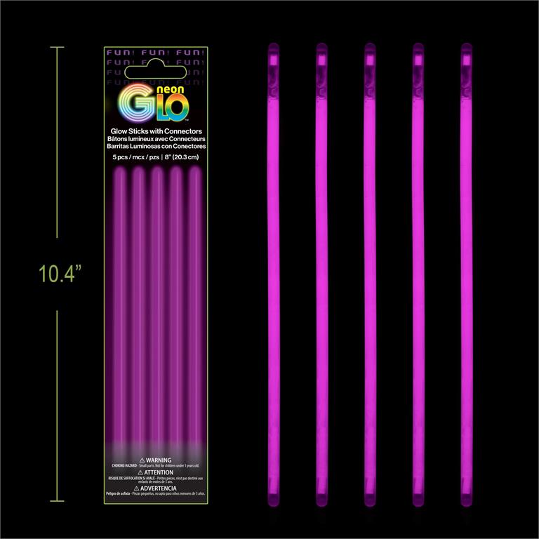 GLOW IN THE DARK 8IN 5PC PURPL