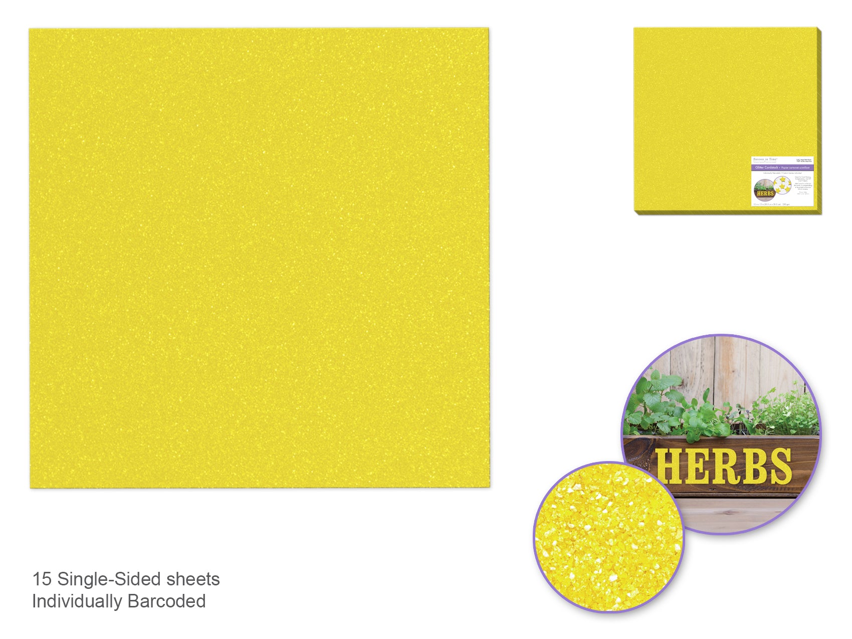 PAPER GLITTER 12X12 YELLOW