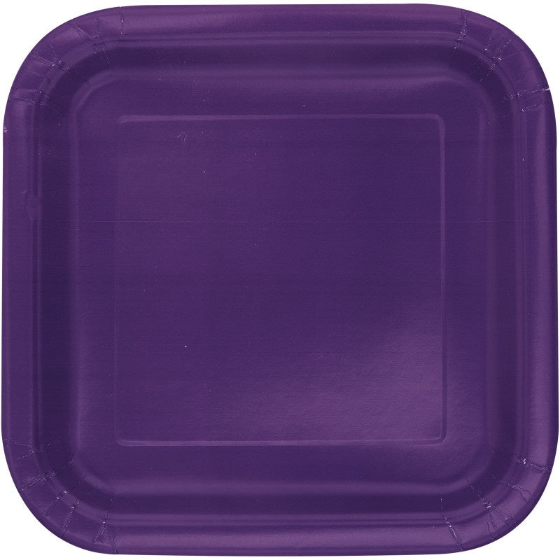 PLATE PAPER SQ 7IN 16PC PURPLE