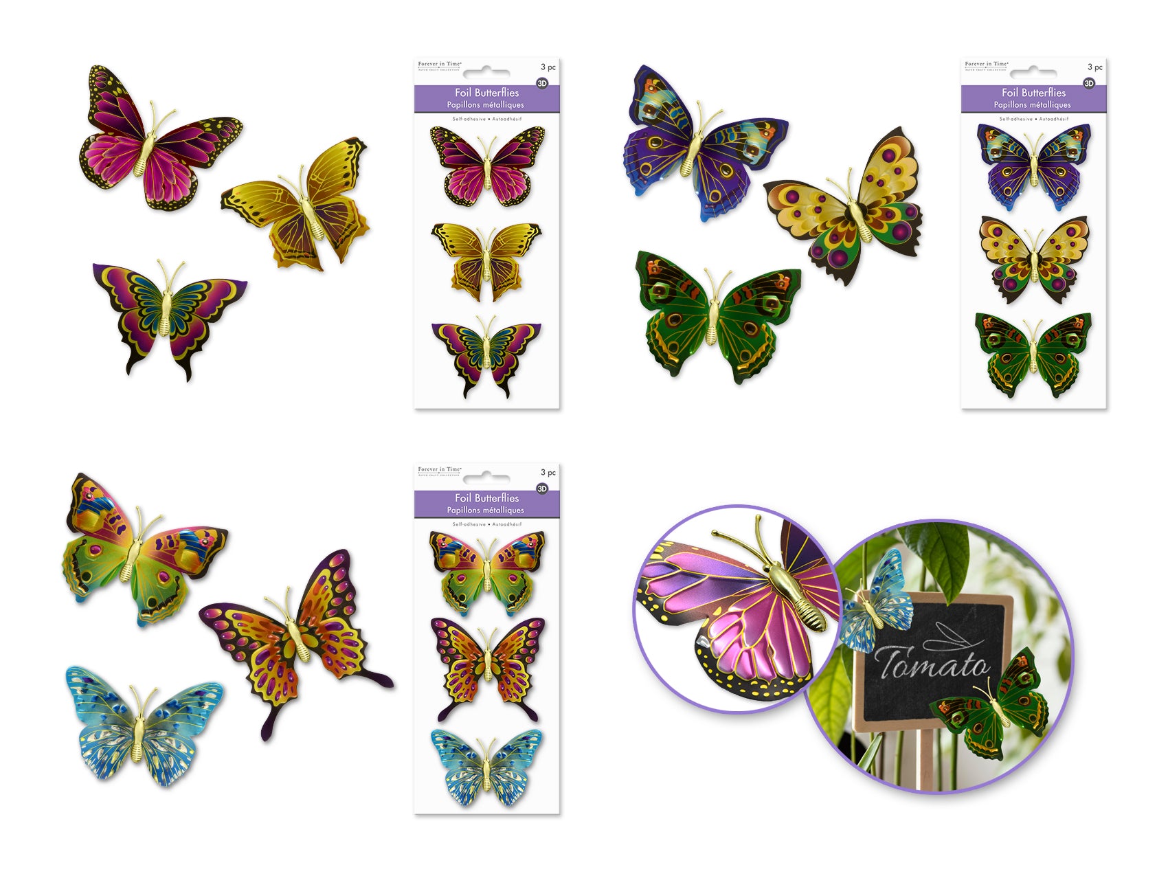 STICKER 3D METALLIC BUTTERFLY
