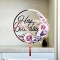 CAKE TOP BDAY RD ROSE