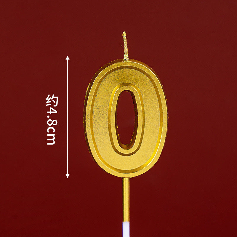 CANDLE GOLD 4.8CM NUMBER 0