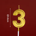CANDLE GOLD 4.8CM NUMBER 3