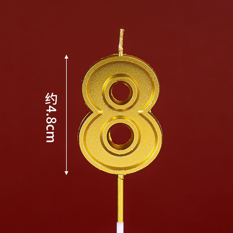 CANDLE GOLD 4.8CM NUMBER 8
