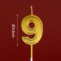 CANDLE GOLD 4.8CM NUMBER 9