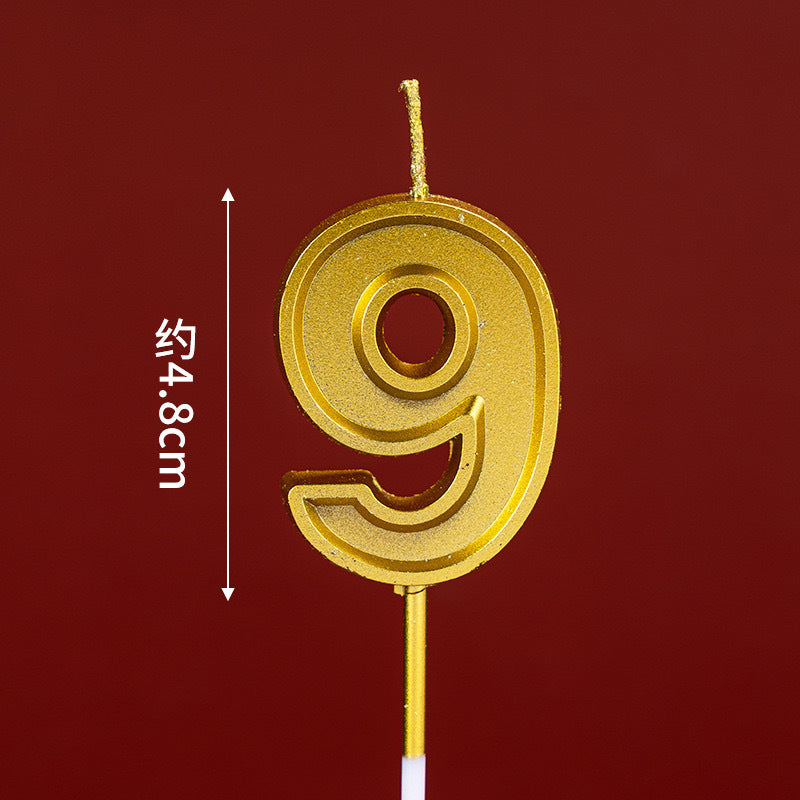 CANDLE GOLD 4.8CM NUMBER 9