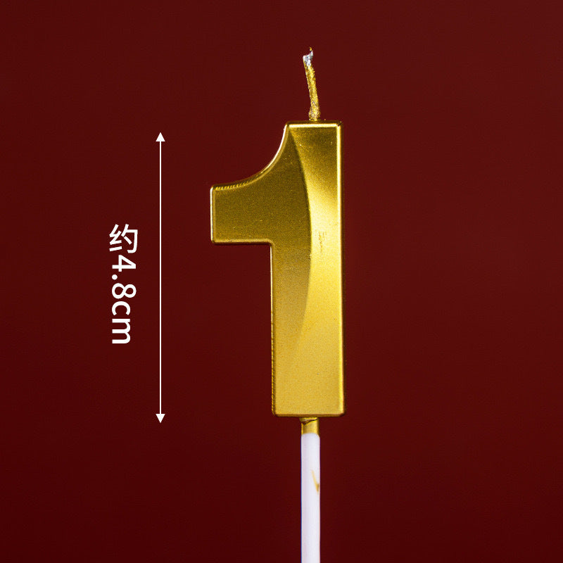 CANDLE GOLD 4.8CM S NUMBER 1