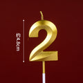 CANDLE GOLD 4.8CM S NUMBER 2
