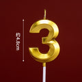CANDLE GOLD 4.8CM S NUMBER 3