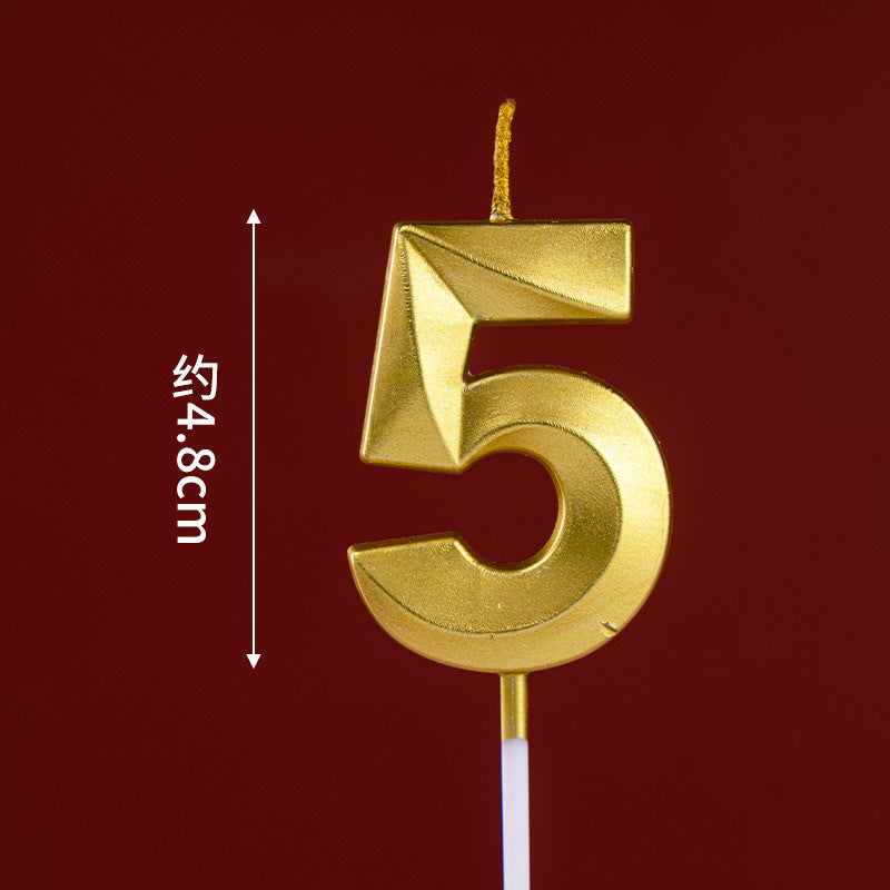 CANDLE GOLD 4.8CM S NUMBER 5