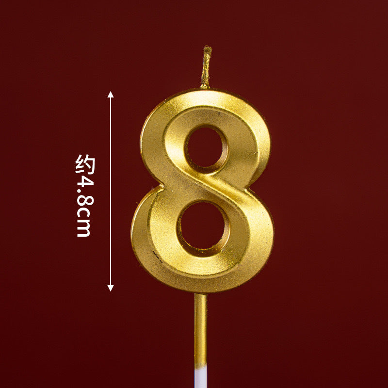 CANDLE GOLD 4.8CM S NUMBER 8