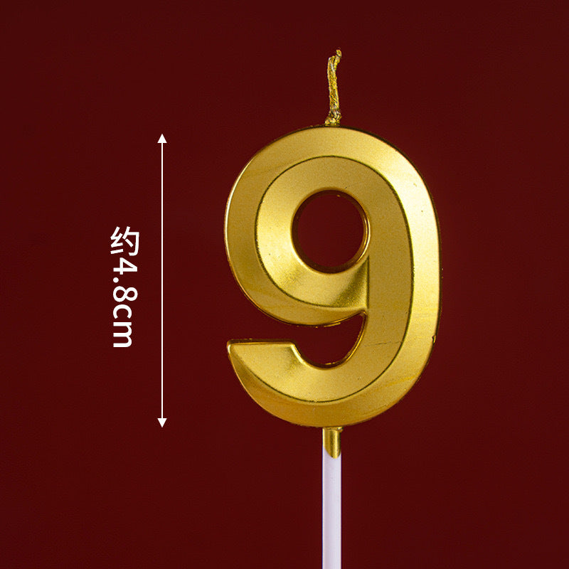 CANDLE GOLD 4.8CM S NUMBER 9
