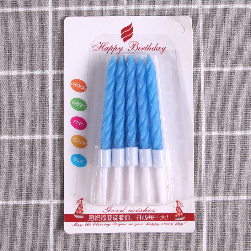 CANDLE MINI 8CM 10PC BLUE