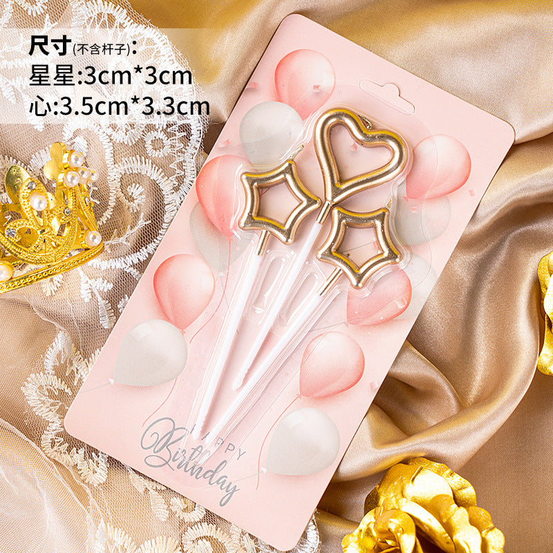 CANDLE HEART/STA 3PC CHAMPAGNE