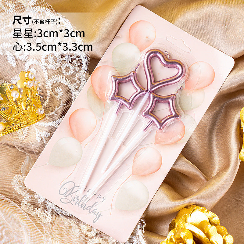 CANDLE HEART/STAR 3PC ROSEGOLD