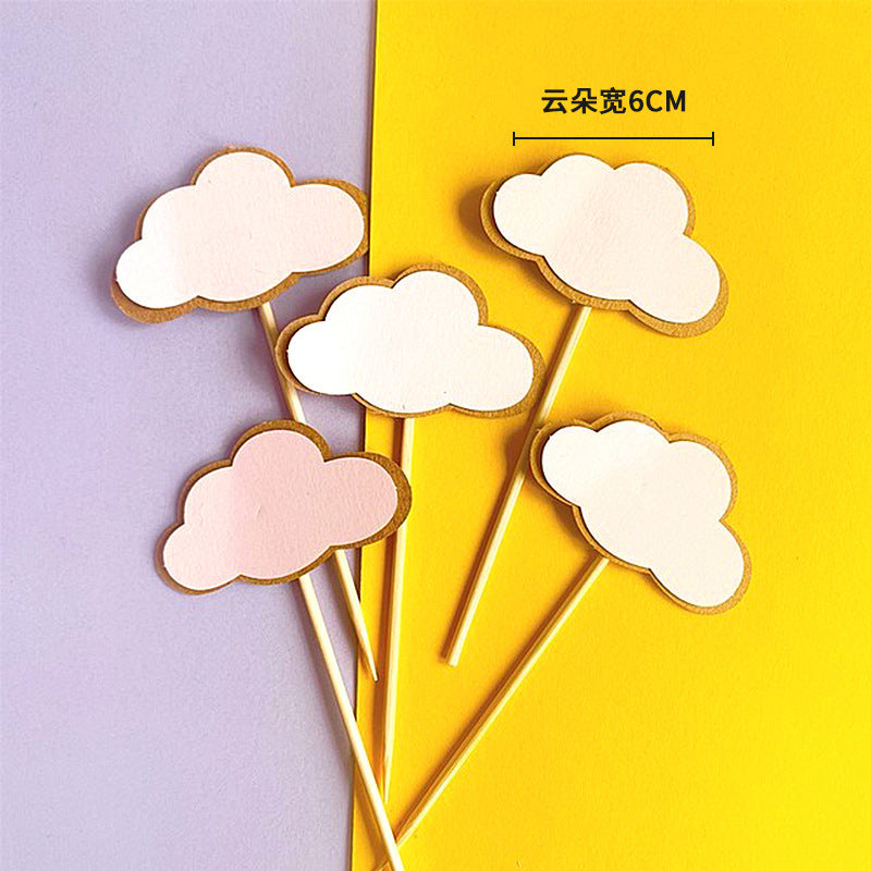CAKE TOP CLOUD PINK 5PC