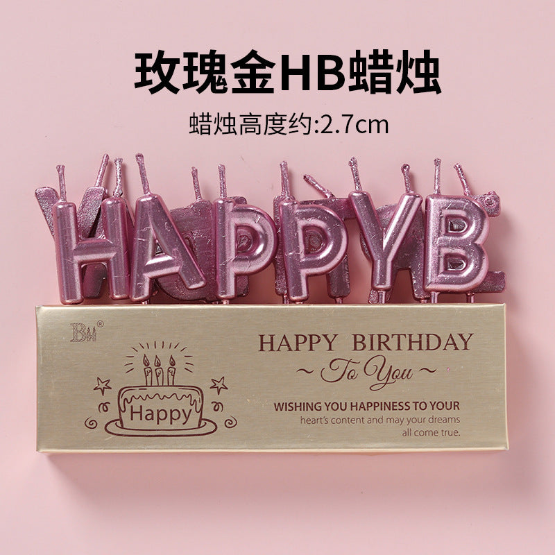 CANDLE HAPPY BIRTHDAY ROSEGOLD