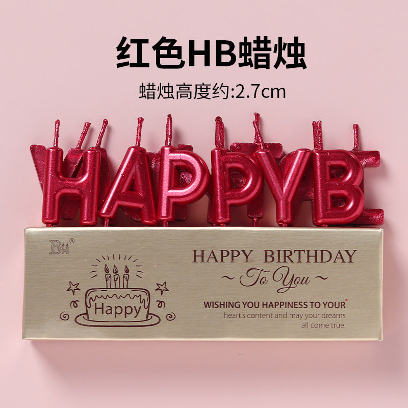 CANDLE HAPPY BIRTHDAY RED