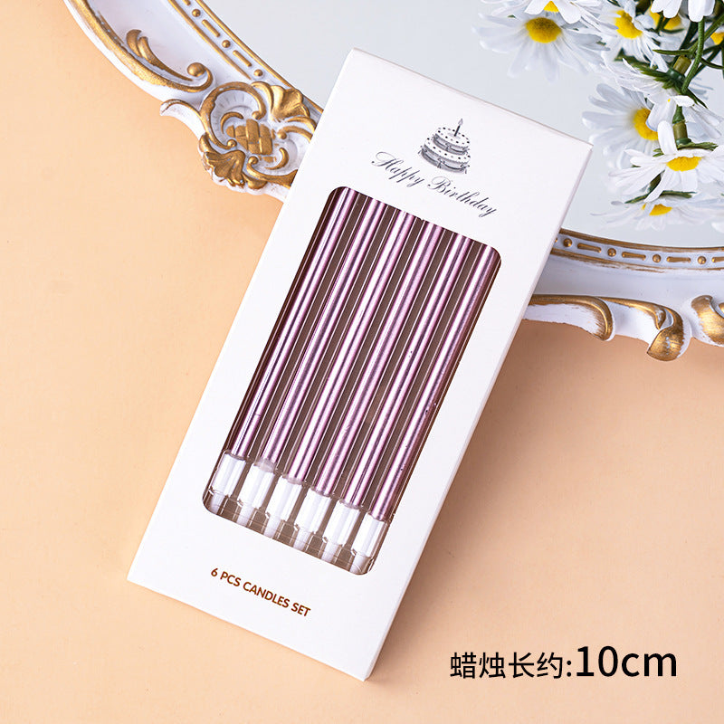 CANDLE 9CM 6PC ROSE GOLD