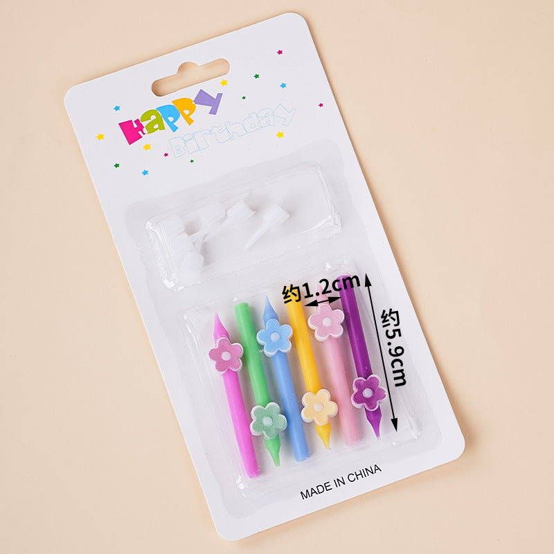 CANDLE W/FLOWER 6PC
