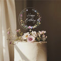CAKE TOP BDAY CLEAR FLOWER