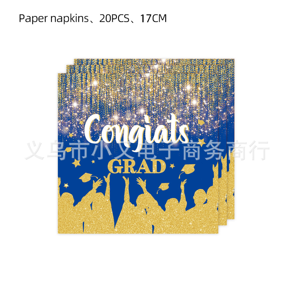 NAPKIN LUNCH GRAD BLUE 20PC