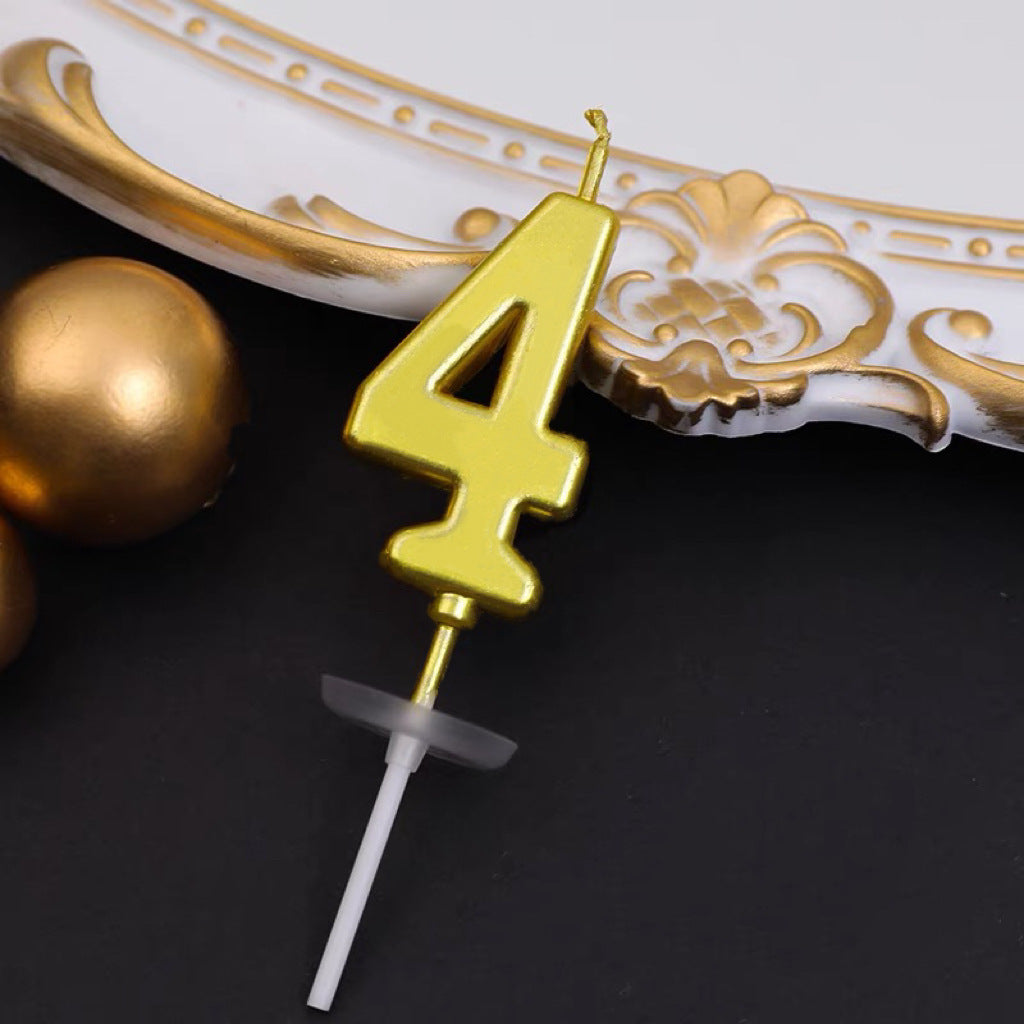 CANDLE 2IN GOLD NUMBER 4