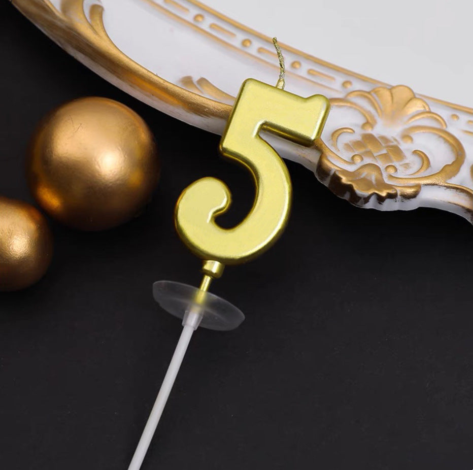 CANDLE 2IN GOLD NUMBER 5