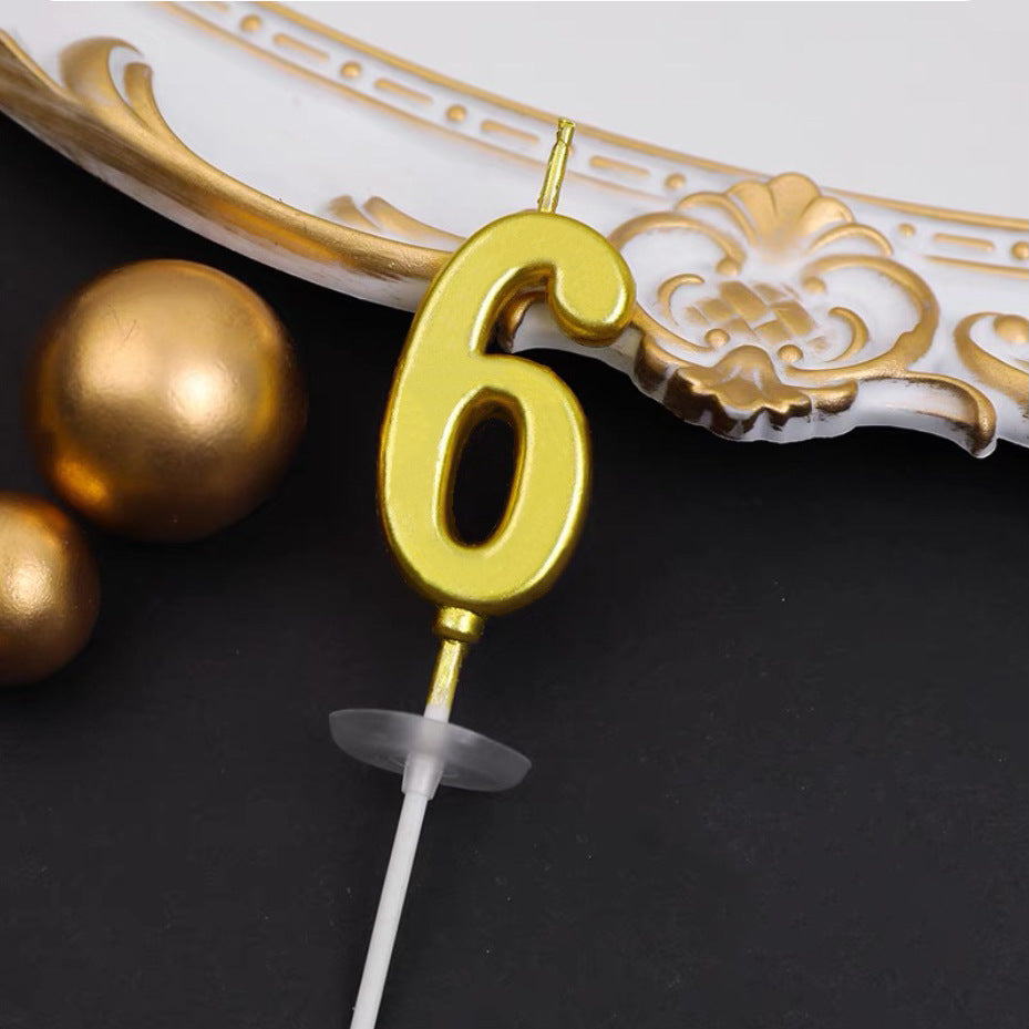 CANDLE 2IN GOLD NUMBER 6