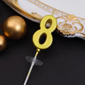 CANDLE 2IN GOLD NUMBER 8