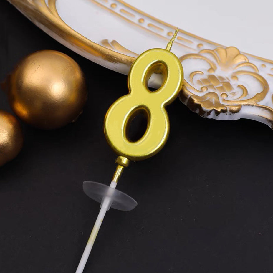 CANDLE 2IN GOLD NUMBER 8