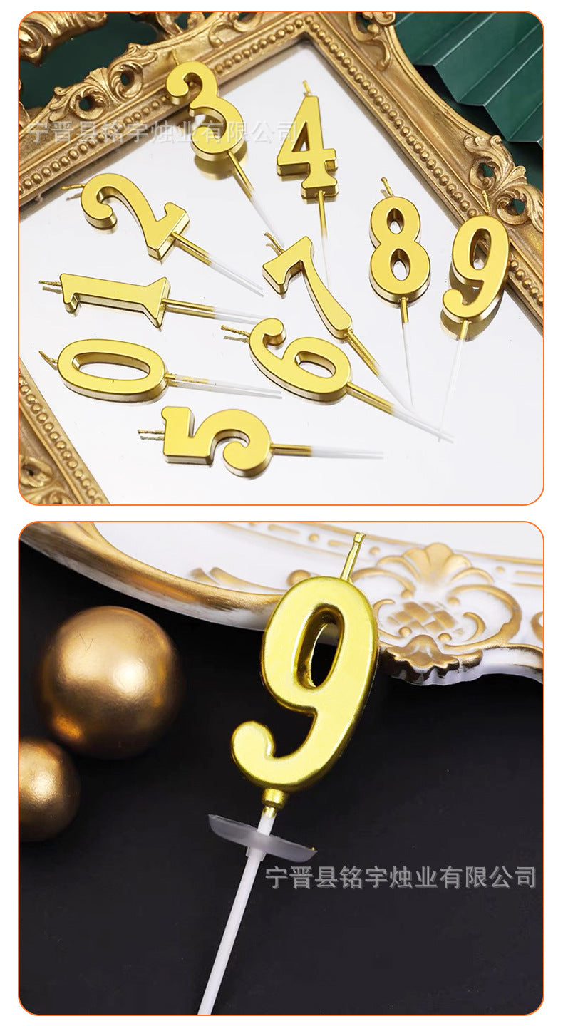 CANDLE 2IN GOLD NUMBER 9