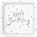 PLATE 9IN SILVER BDAY