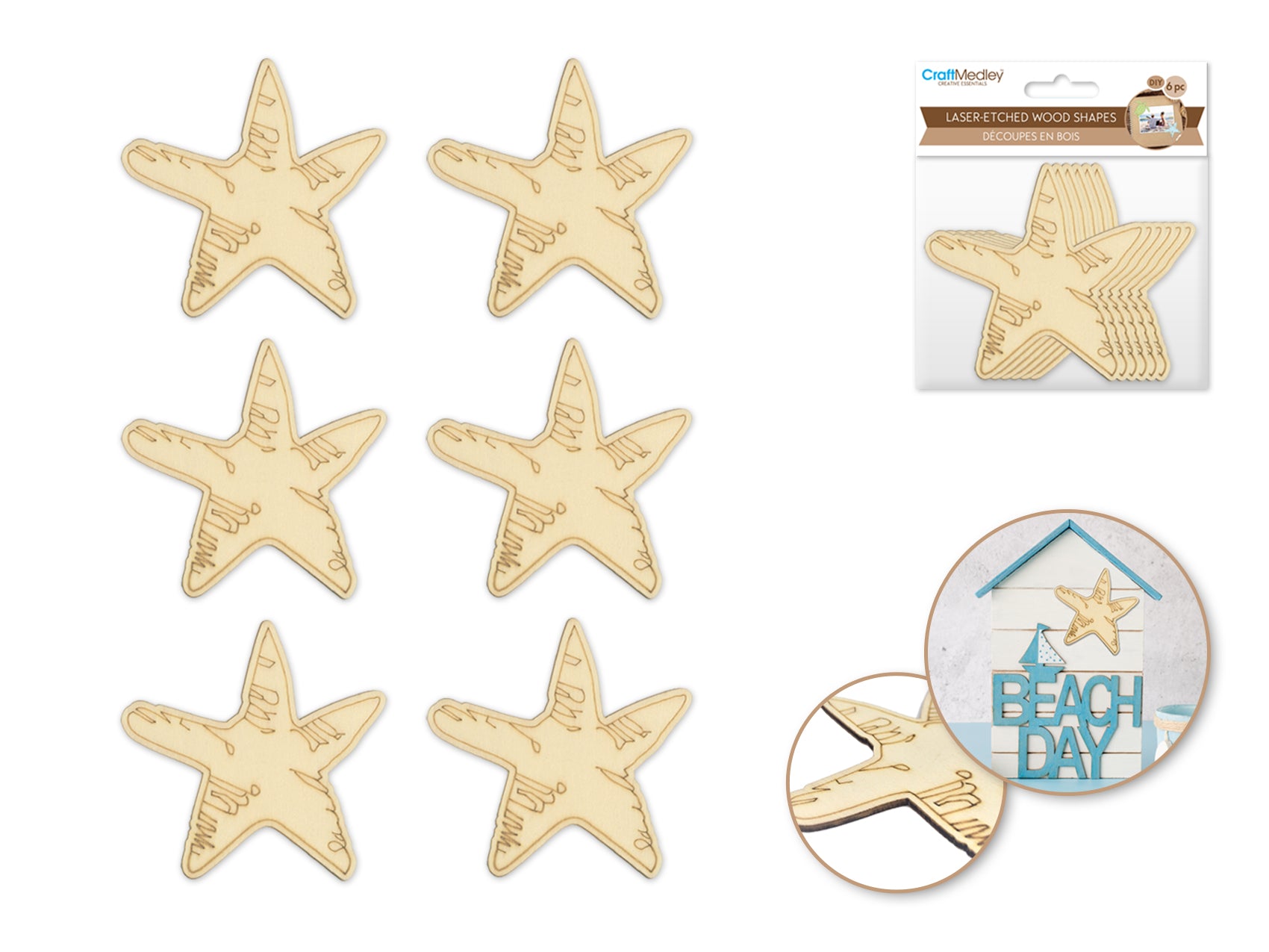 CRAFT WOOD SHAPE STARFISH