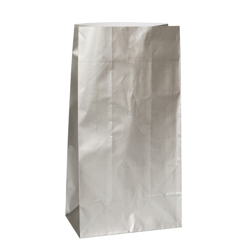 BAG PAPER 12PCS SILVER METAL