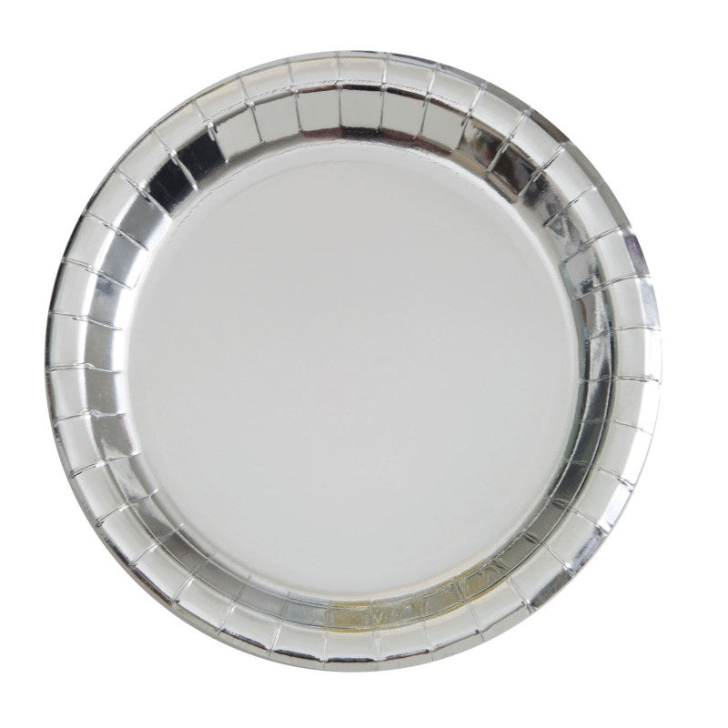 PLATE PAPER 9IX8 FOIL SILVER