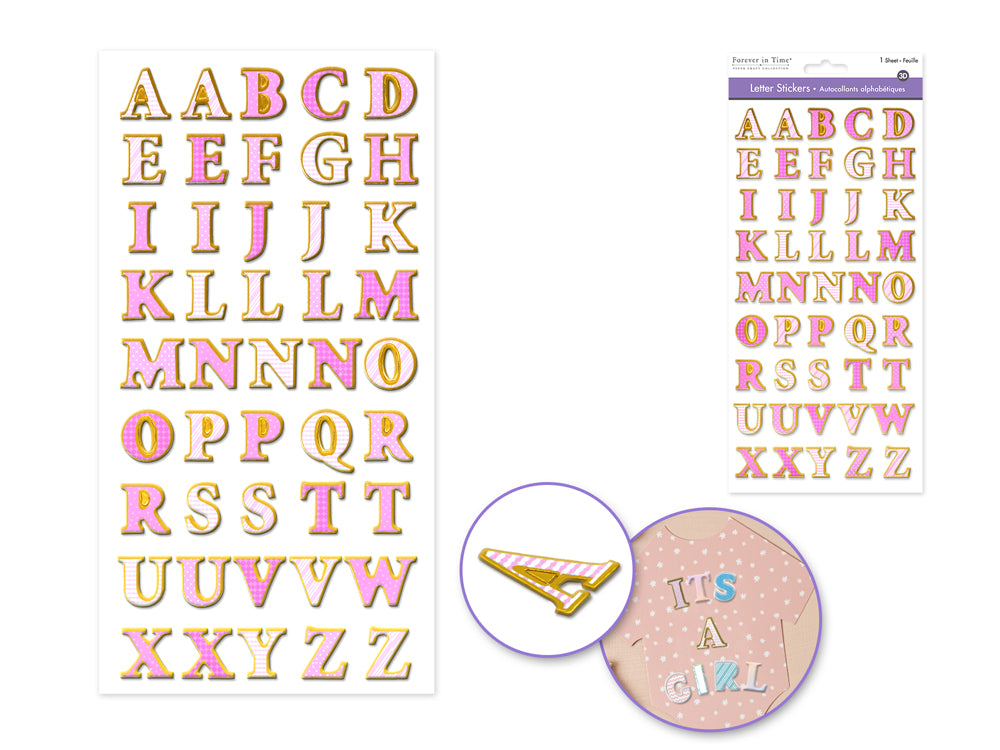 STICKER 3D FOIL ALPHABET BUBBL