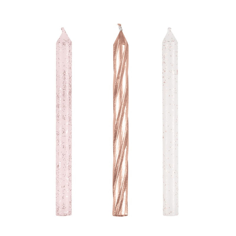 CANDLE BDAY ROSEGOLD 24PC